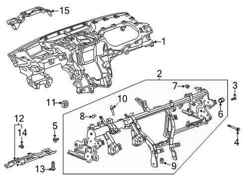 2020 Cadillac CT4 Bracket Assembly, I/P Upr Diagram for 84570753