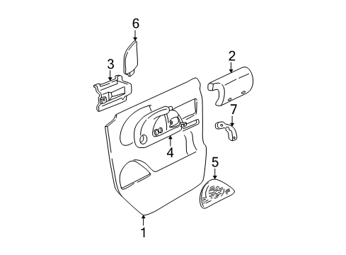 1996 Chevy Astro Grille Assembly, Radio Front Side Door Lower Front Speaker *Neutral Diagram for 15968222