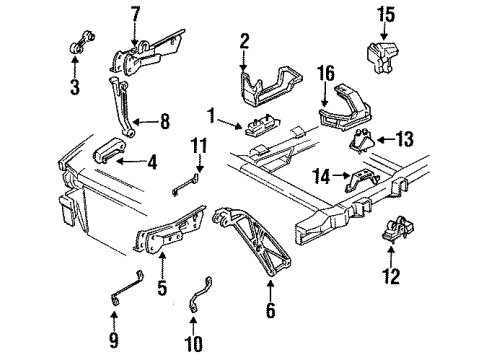 1990 Oldsmobile Cutlass Supreme BRACE, Engine Mounting Diagram for 22536468