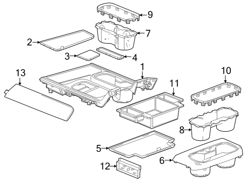 2022 GMC Sierra 1500 Center Console Diagram 7 - Thumbnail