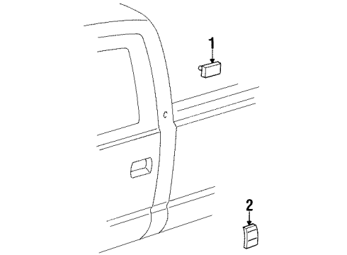 1992 Chevy K2500 Exterior Trim - Cab Diagram 1 - Thumbnail