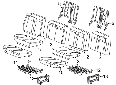 2008 GMC Savana 1500 Rear Seat Components Diagram 3 - Thumbnail