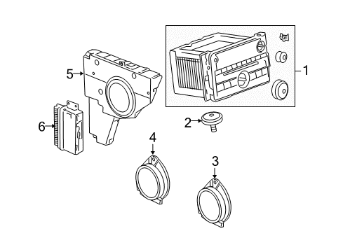 2006 Chevy HHR Radio Assembly, Amplitude Modulation/Frequency Modulation Stereo & Clock & Audio Dis*Gray Diagram for 15951994