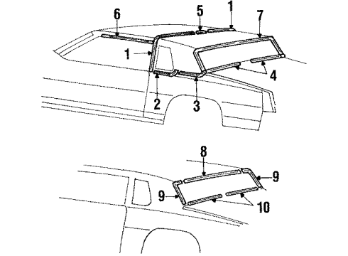 1987 Oldsmobile Cutlass Salon Molding Diagram for 20291223