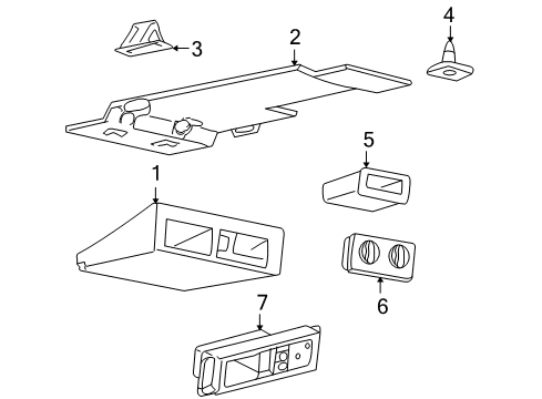 2000 Chevy Venture Compartment Assembly, Roof Rear Console *Light Opel Gray Diagram for 10257957