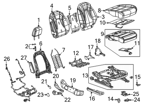 2023 Buick Envision Passenger Seat Components Diagram 1 - Thumbnail