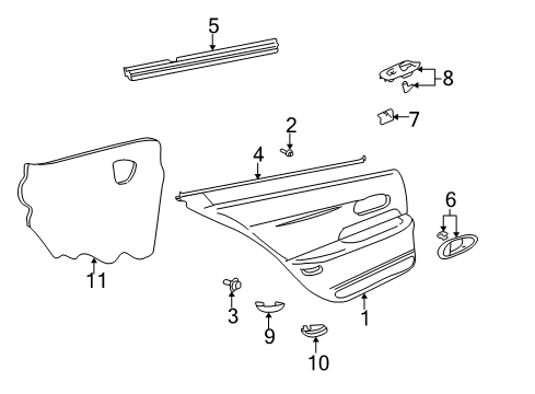 2002 Buick LeSabre Interior Trim - Rear Door Diagram