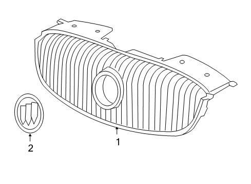 2007 Buick Lucerne Grille & Components Diagram