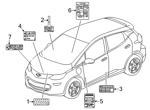 2023 Chevy Bolt EV Information Labels Diagram