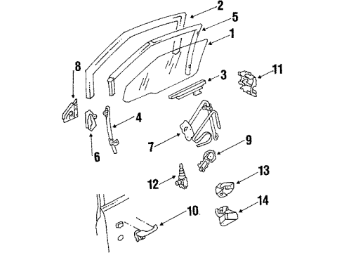 1986 Oldsmobile 98 Door & Components, Electrical Diagram 1 - Thumbnail