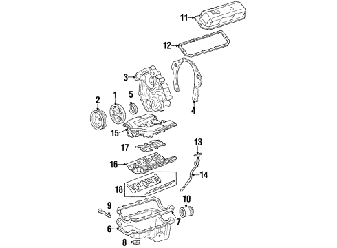 1995 Pontiac Firebird Gasket,Intake Manifold Diagram for 24504789