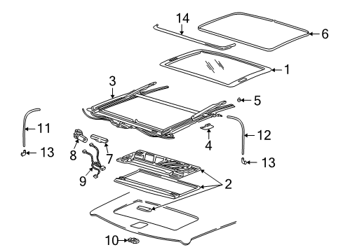 1997 Pontiac Trans Sport GROMMET, Sun Roof Frame Diagram for 10269969