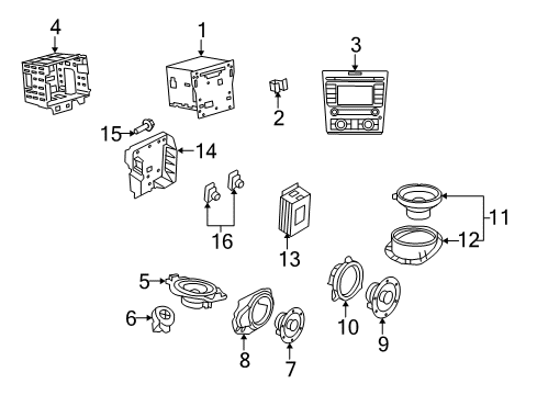 2009 Pontiac G8 Radio,Amplitude Modulation/Frequency Modulation Stereo & Clock & Audio Disc Player Diagram for 92228622