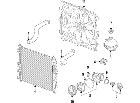 2021 Chevy Blazer Cooling System, Radiator, Water Pump, Cooling Fan Diagram 4 - Thumbnail