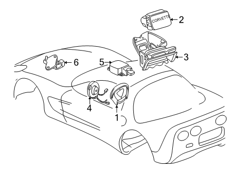 2000 Chevy Corvette Air Bag Components Diagram