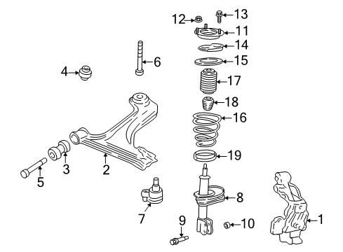 2005 Pontiac Grand Am Front Suspension Strut Kit Diagram for 19180218