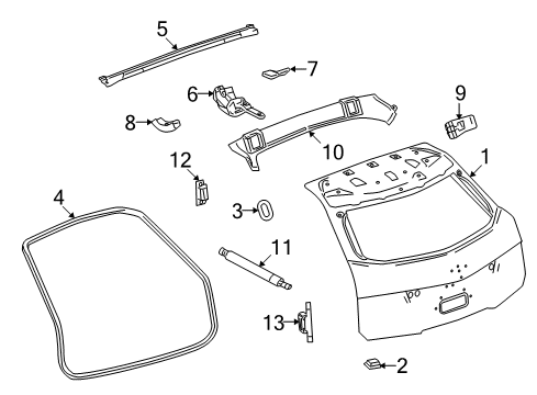 2010 Cadillac CTS Gate & Hardware Diagram