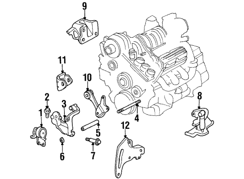 1997 Buick LeSabre Engine & Trans Mounting Diagram