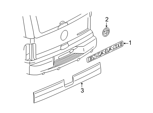 2005 Cadillac Escalade Exterior Trim - Lift Gate Diagram