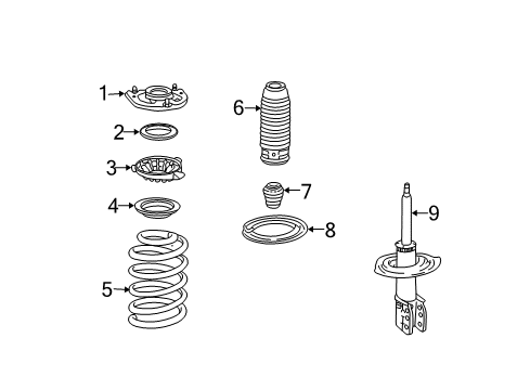 2003 Buick Park Avenue Struts & Components - Front Diagram