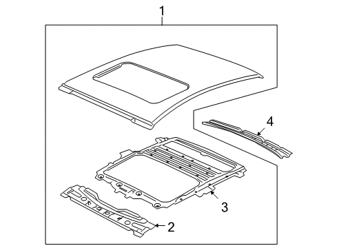 2009 Pontiac G8 Panel Assembly, Sun Roof Diagram for 92121665