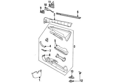 1993 Cadillac Allante SPEAKER, Radio Auxiliary Speakers Diagram for 16152566