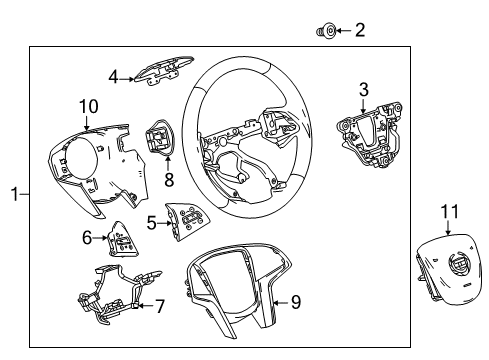 2016 Cadillac XTS Cover, Steering Wheel Spoke *Lineate/Jblk Diagram for 22761087