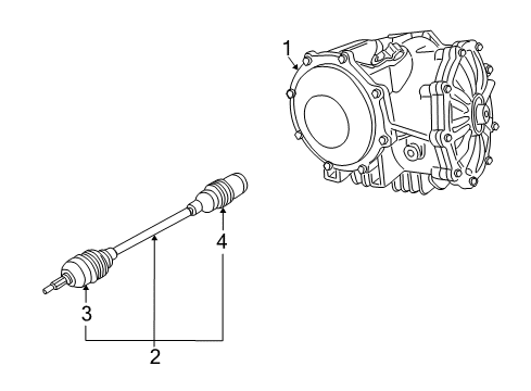 2010 Chevy Corvette Rear Wheel Drive Universal Joint Shaft Assembly Diagram for 22873445