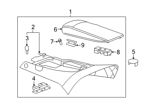 2011 Chevy Corvette Center Console, Front Console Diagram 1 - Thumbnail