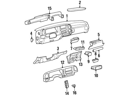 1995 GMC Yukon Instrument Panel, Body Diagram