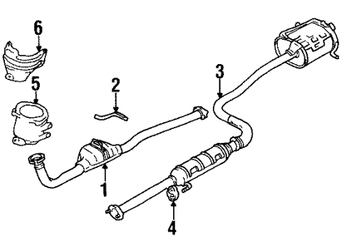 1999 Chevy Metro Catalytic Convertor (W/Exhaust Pipe) Diagram for 30018482