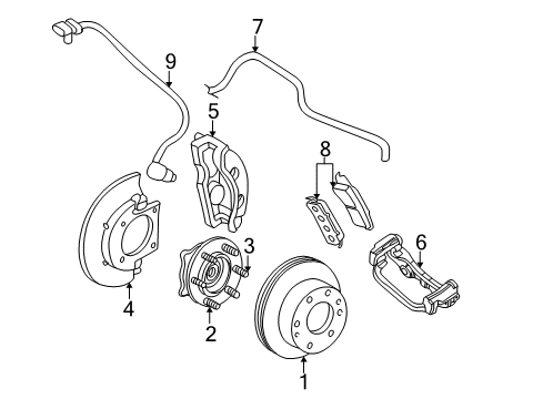 2003 Chevy Avalanche 1500 Front Brakes Diagram