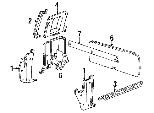 1991 Chevy S10 Interior Trim Diagram