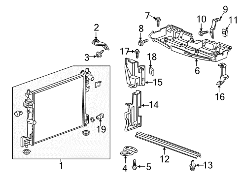 2018 Cadillac CT6 Radiator & Components Diagram 1 - Thumbnail