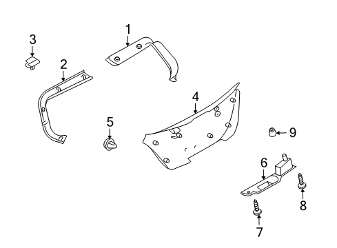 2008 Saturn Astra Interior Trim - Lift Gate Diagram