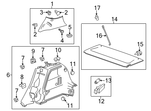 2015 Chevy Sonic Interior Trim - Quarter Panels Diagram 1 - Thumbnail