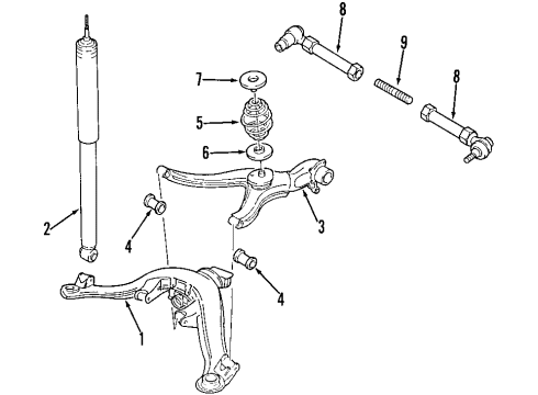 2001 Cadillac Catera Link,Rear Stabilizer Shaft (RH) Diagram for 90334916