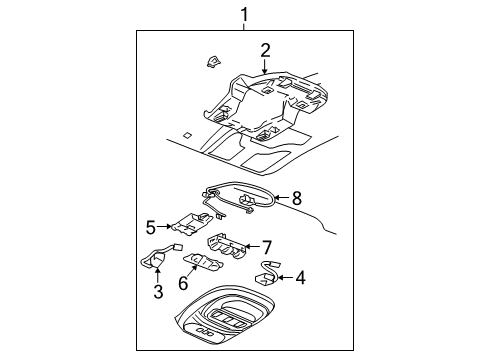 2004 GMC Envoy XUV Overhead Console Diagram 1 - Thumbnail