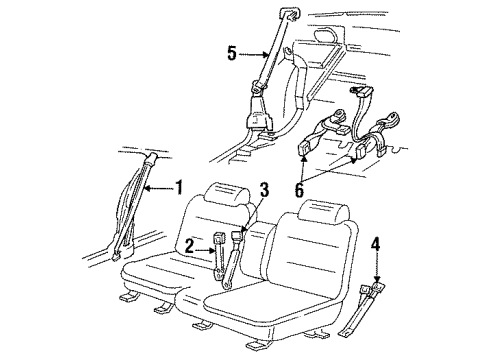 1993 Buick LeSabre Belt Kit,Front Seat Center (Buckle Side) *Gray Diagram for 12532092