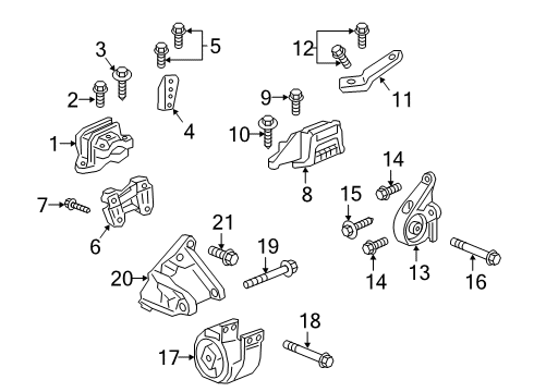 2020 Chevy Blazer Engine & Trans Mounting Diagram 1 - Thumbnail