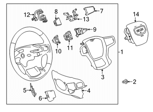 2024 GMC Sierra 2500 HD Steering Wheel & Trim Diagram 5 - Thumbnail