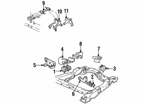 1993 Oldsmobile Silhouette BRACKET, Engine Mounting Diagram for 24501341