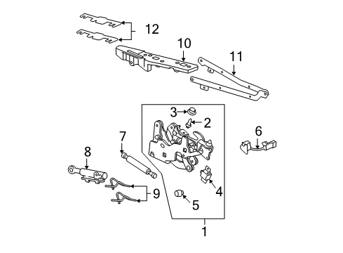 2006 Pontiac G6 Bracket Assembly, Rear Compartment Lid Hinge (Lid Side) Diagram for 15942576