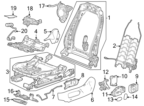 2023 GMC Canyon SWITCH ASM-F/SEAT ADJR MEMORY Diagram for 13547534