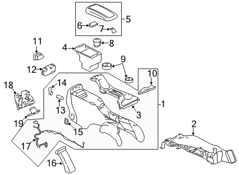 2002 Chevy Trailblazer EXT Center Console Diagram