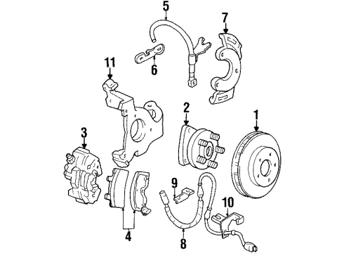 1997 Pontiac Bonneville Brake Components, Brakes Diagram 1 - Thumbnail