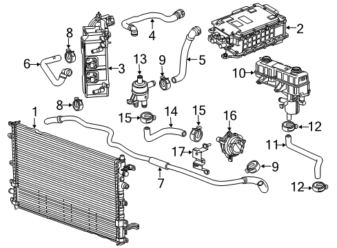 2015 Chevy Volt Radiator & Components Diagram 4 - Thumbnail