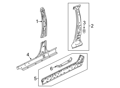 2018 Chevy Spark Panel Assembly, Center Pillar Inner Diagram for 42400832