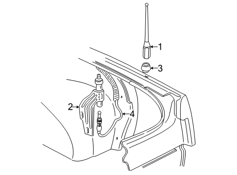 2000 Pontiac Grand Am Cable Asm,Radio Antenna Diagram for 12186619