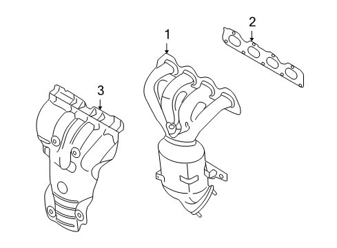 2011 Chevy Aveo Exhaust Manifold Assembly (W/ 3Way Catalytic Converter) Diagram for 96476195